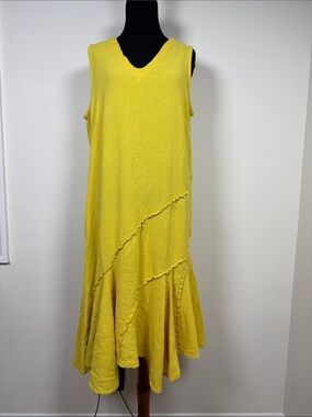 OH MY GAUZE! Sleeveless Flared Yellow Women’s Dress 2 (L/XL)